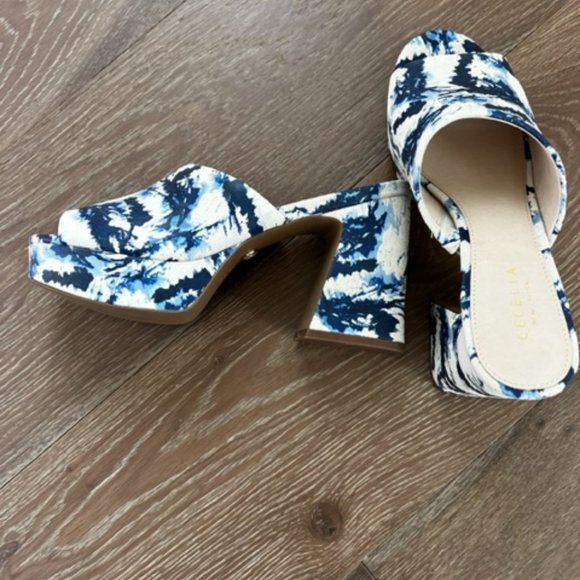 Cecelia New York Plexy Platform Sandal - Blue Marble - Picture 4 of 6